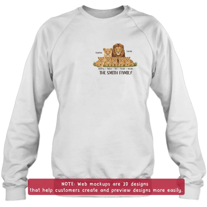 Personalized Lion Family Embroidered Shirt/ Hoodie - Gift Idea For Family - Gift To Mom