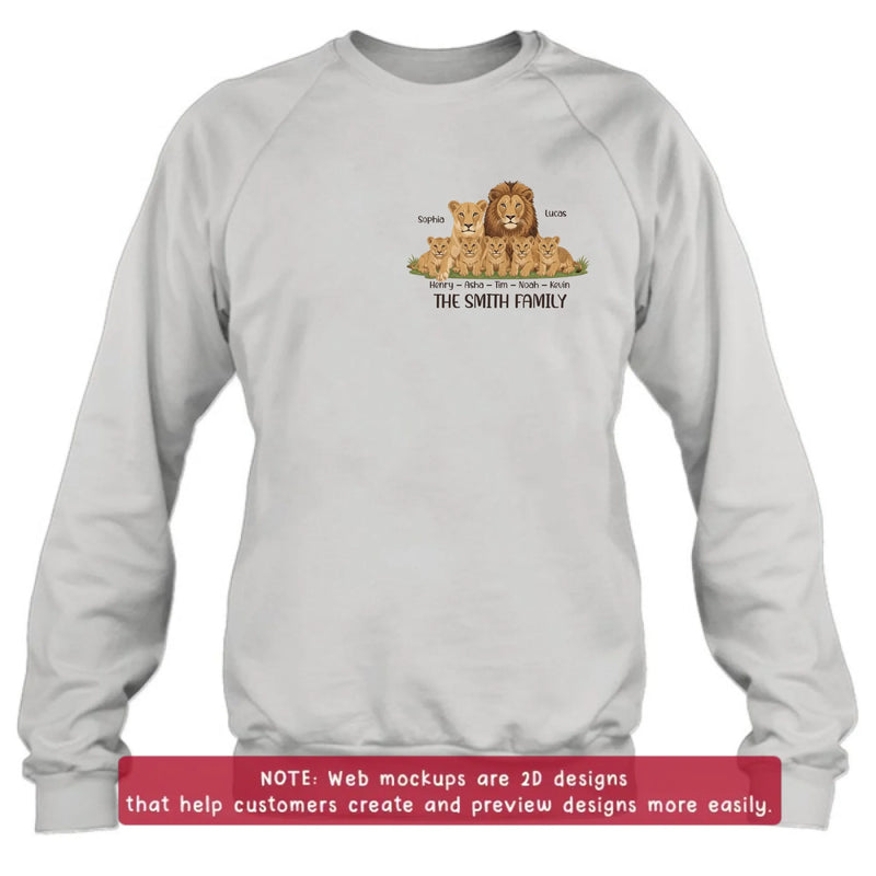 Personalized Lion Family Embroidered Shirt/ Hoodie - Gift Idea For Family - Gift To Mom