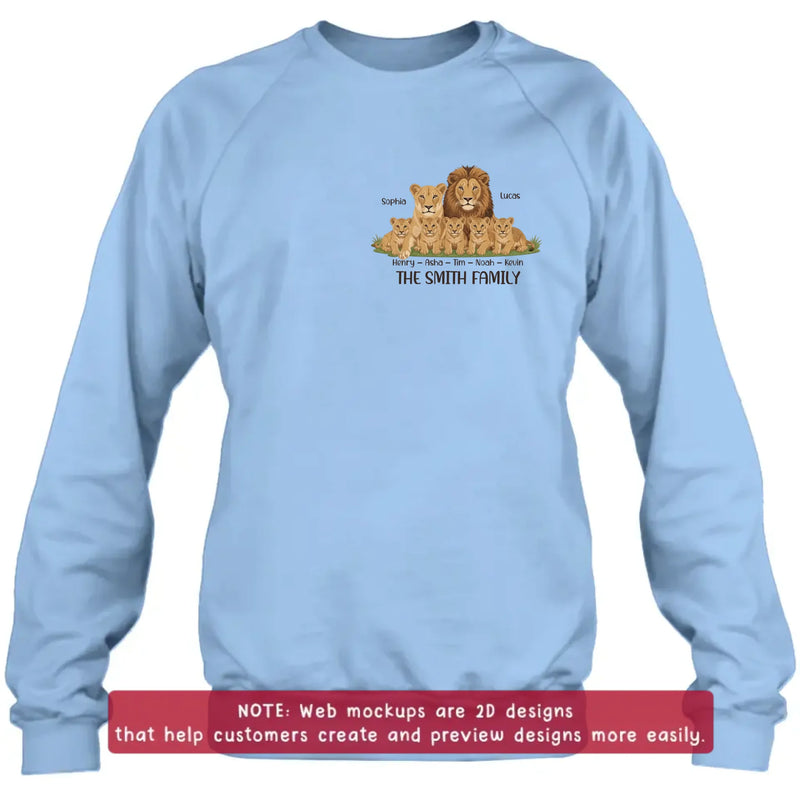 Personalized Lion Family Embroidered Shirt/ Hoodie - Gift Idea For Family - Gift To Mom