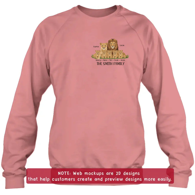 Personalized Lion Family Embroidered Shirt/ Hoodie - Gift Idea For Family - Gift To Mom