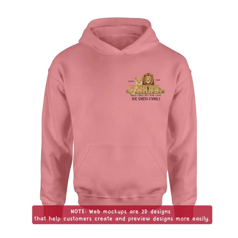 Personalized Lion Family Embroidered Shirt/ Hoodie - Gift Idea For Family - Gift To Mom