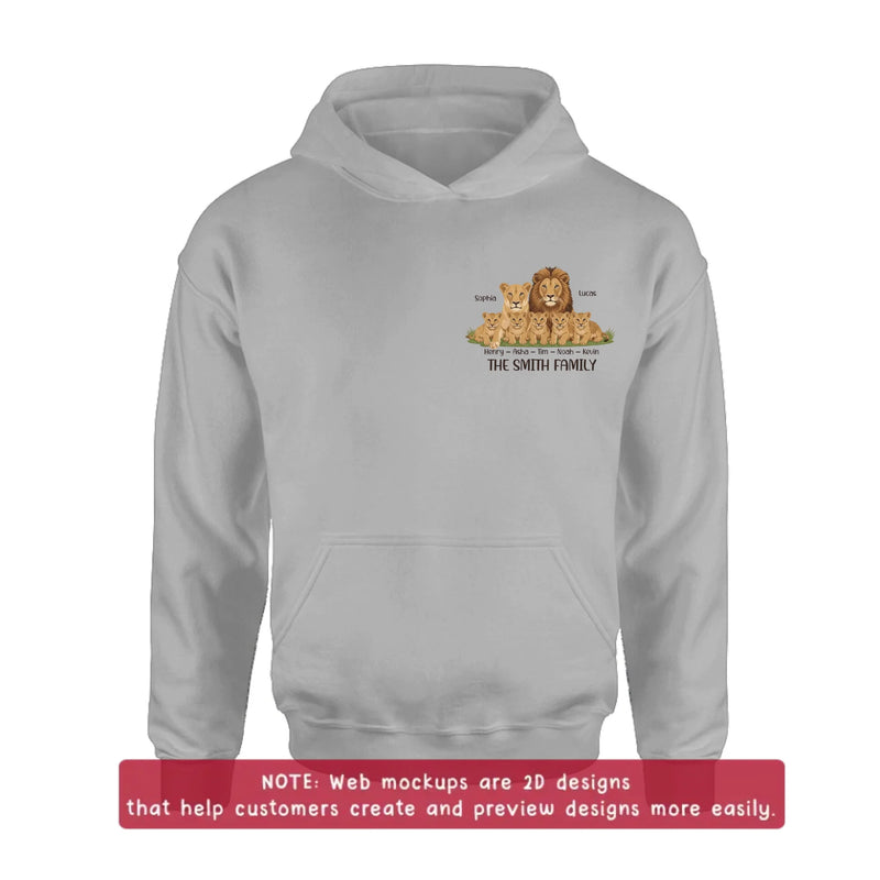 Personalized Lion Family Embroidered Shirt/ Hoodie - Gift Idea For Family - Gift To Mom