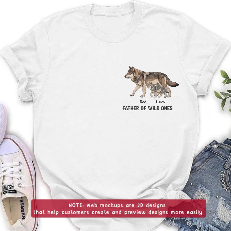 Personalized Wolf Family Embroidered Shirt/ Hoodie - Father of Wild Ones - Custom Dad & Kids with up to 7 Kids - Father's Day/ Birthday Gift Idea