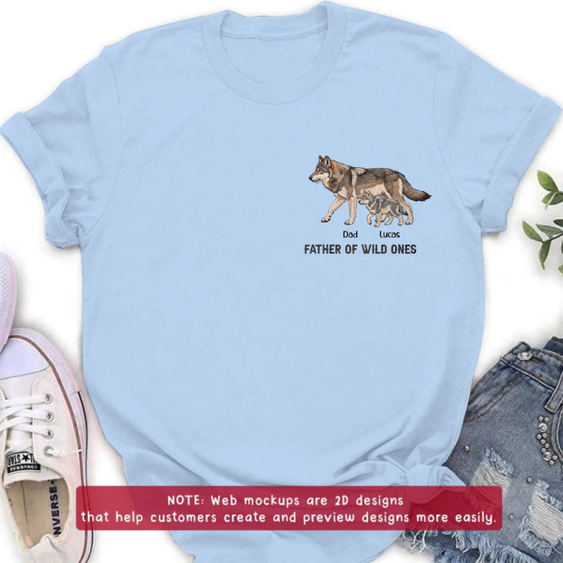 Personalized Wolf Family Embroidered Shirt/ Hoodie - Father of Wild Ones - Custom Dad & Kids with up to 7 Kids - Father's Day/ Birthday Gift Idea