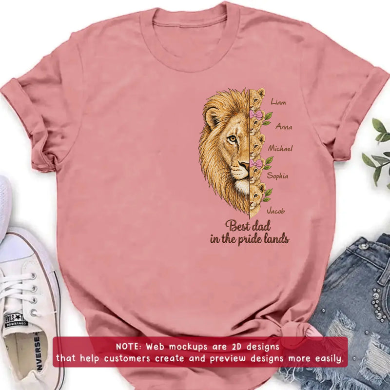 Personalized Lion Dad Embroidered Shirt/ Hoodie – Father’s Day Gift for Dad & Grandpa with up to 5 Kids