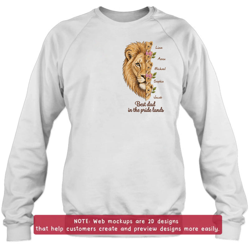 Personalized Lion Dad Embroidered Shirt/ Hoodie – Father’s Day Gift for Dad & Grandpa with up to 5 Kids