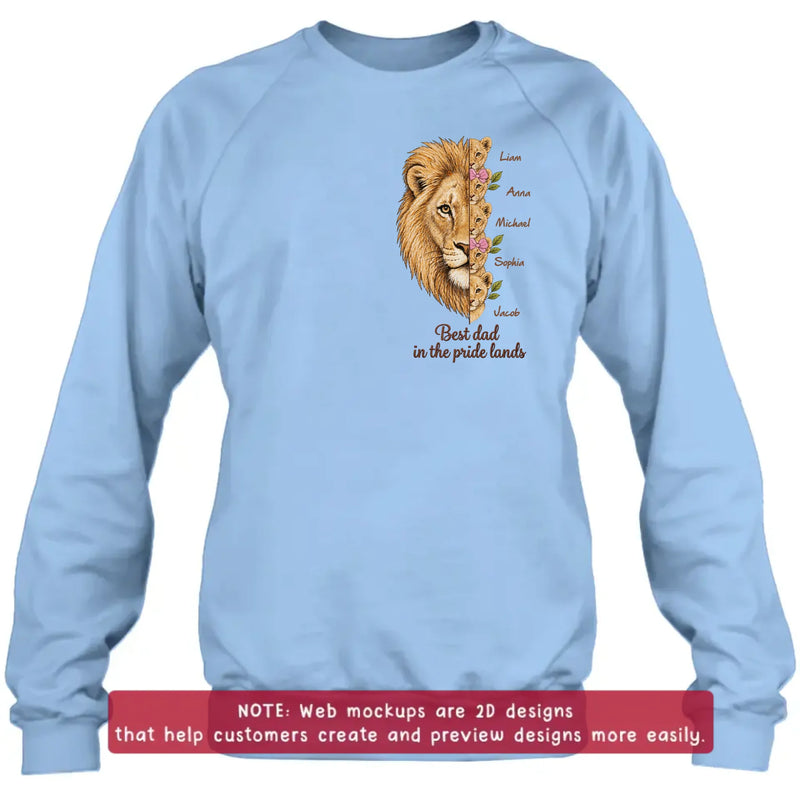 Personalized Lion Dad Embroidered Shirt/ Hoodie – Father’s Day Gift for Dad & Grandpa with up to 5 Kids