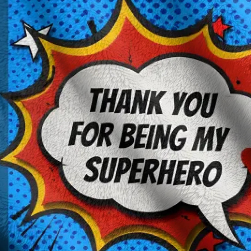 Personalized Daddy Superhero Fleece Throw Blanket/ Quilt - Father's Day Gift Idea - Thank You