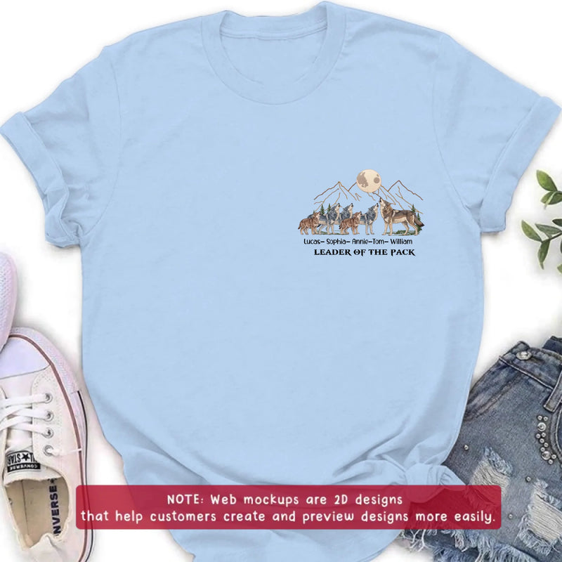 Personalized Wolf Family Embroidered Shirt/ Hoodie - Leader Of The Pack - Custom Dad & Kids with up to 5 Kids - Father's Day/ Birthday Gift Idea