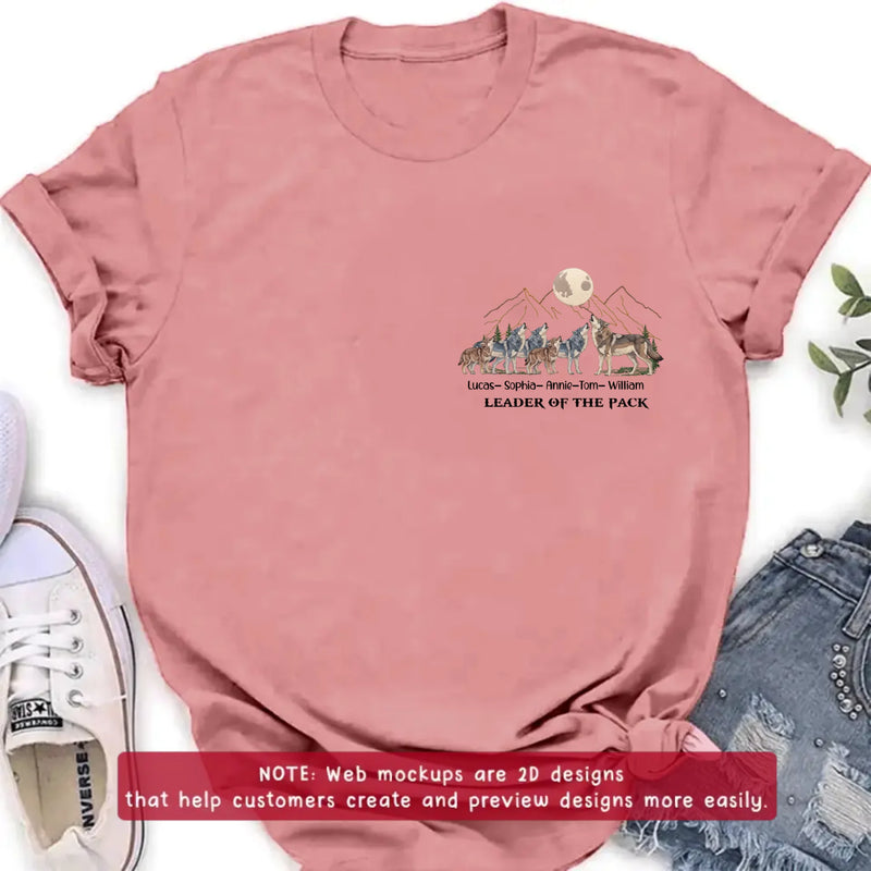 Personalized Wolf Family Embroidered Shirt/ Hoodie - Leader Of The Pack - Custom Dad & Kids with up to 5 Kids - Father's Day/ Birthday Gift Idea