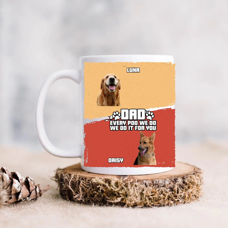 Personalized Funny Dog Dad Coffee Mug – Upload Photo - Up to 7 Dogs - Gift Idea For Dog Lover, Father's Day