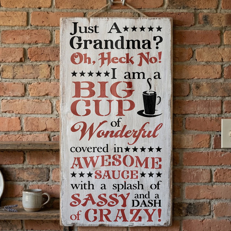 Personalized Funny Grandma Wooden Sign – Rustic Farmhouse Gift for Grandma, Nana or Mimi