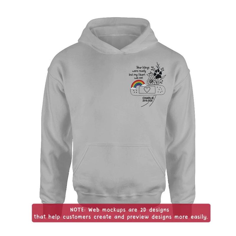 Personalized Embroidered Pet Memorial Shirt/ Hoodie – Custom Dog Memorial Rainbow Bridge Embroidery Sweatshirt, Loss of Dog Sympathy Gift
