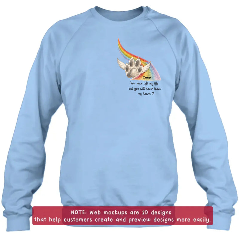 Personalized Embroidered Pet Memorial Shirt/ Hoodie with Up to 3 Pets – Custom Rainbow Bridge Dog Memorial, Pet Loss Sympathy Gift