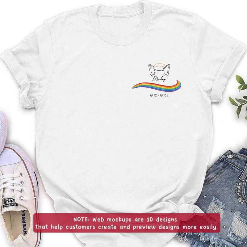 Personalized Embroidered Pet Memorial Shirt/ Hoodie with Up to 3 Pets – Custom Rainbow Bridge Dog Memorial - Angel Dog Remembrance Gift