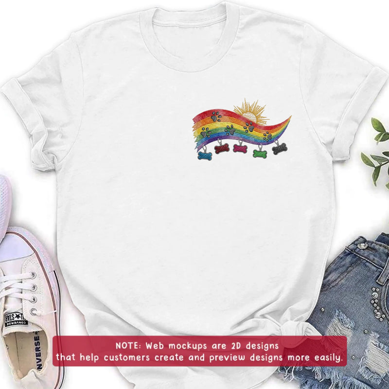 Personalized Pet Memorial Embroidered Shirt/ Hoodie - Custom Rainbow Bridge Dog Memorial - Pet Loss Gift for Dog Mom Dog Dad, Up to 5 Pets