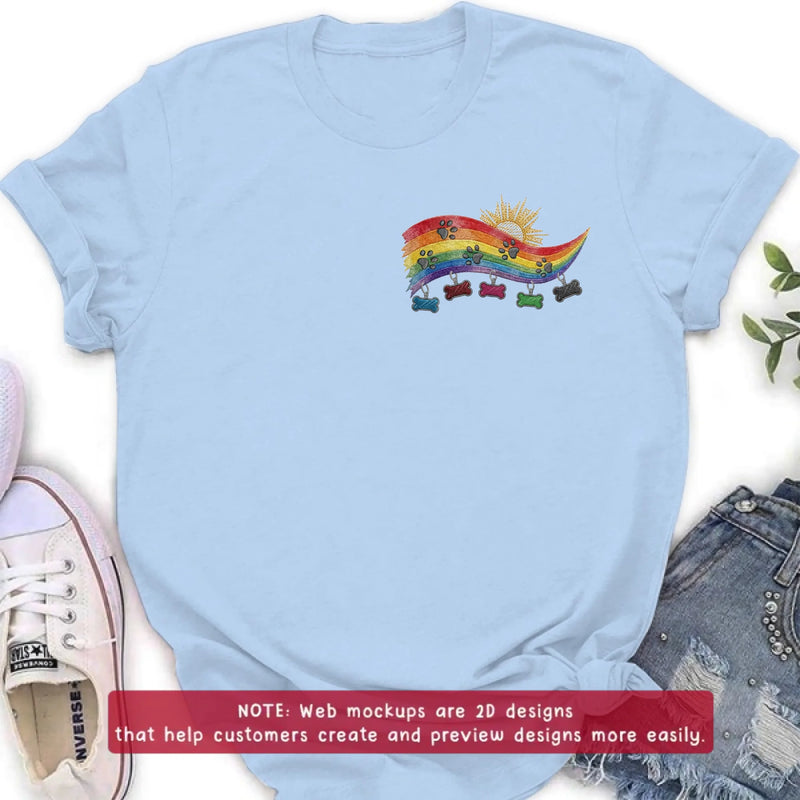 Personalized Pet Memorial Embroidered Shirt/ Hoodie - Custom Rainbow Bridge Dog Memorial - Pet Loss Gift for Dog Mom Dog Dad, Up to 5 Pets