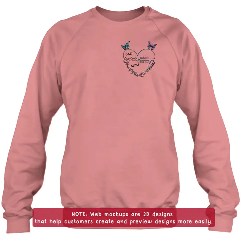 Personalized Dad Mom Memorial Embroidered Shirt/ Hoodie – A Piece Of My Heart Live In Heaven