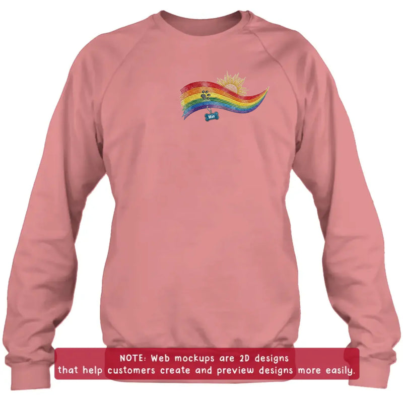 Personalized Pet Memorial Embroidered Shirt/ Hoodie - Custom Rainbow Bridge Dog Memorial - Pet Loss Gift for Dog Mom Dog Dad, Up to 5 Pets