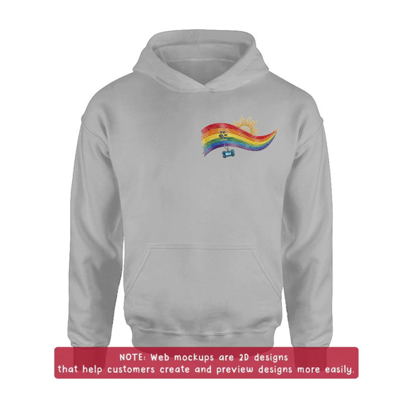 Personalized Pet Memorial Embroidered Shirt/ Hoodie - Custom Rainbow Bridge Dog Memorial - Pet Loss Gift for Dog Mom Dog Dad, Up to 5 Pets