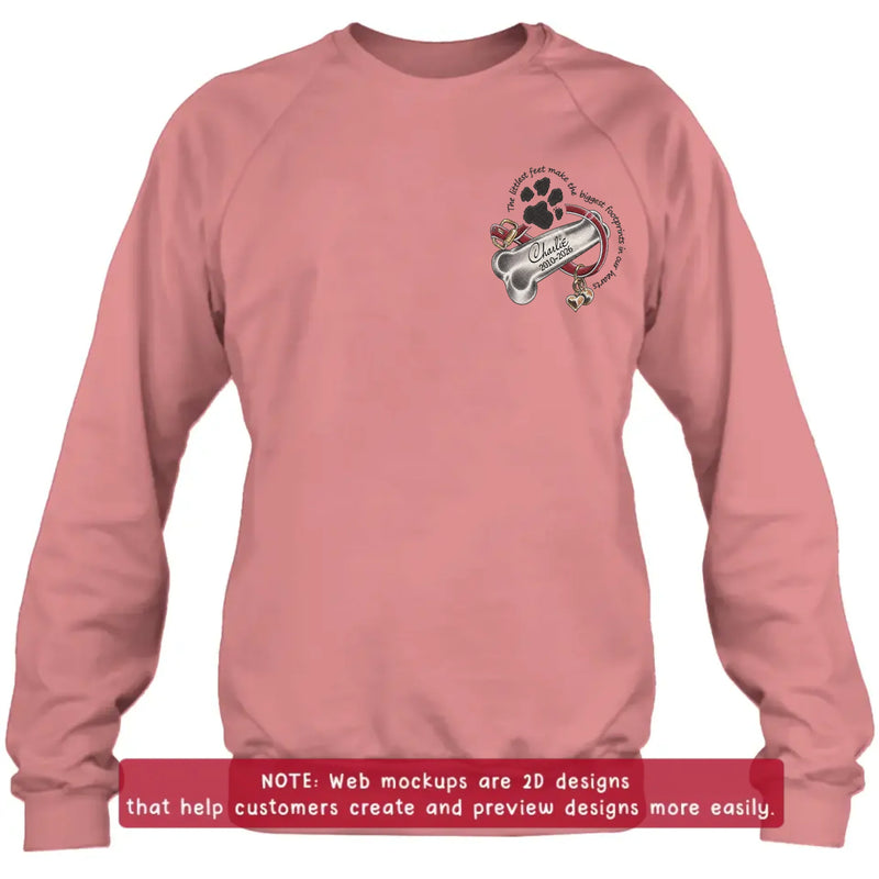 Personalized Pet Memorial Embroidered Shirt - Custom Dog Bone Paw Print T-Shirt/ Sweatshirt/ Hoodie - Pet Loss Remembrance Gift