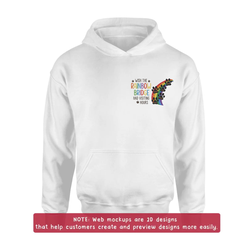Personalized Rainbow Bridge Pet Memorial Embroidered Shirt/ Hoodie - Custom Dog Memorial - A Piece of My Heart Is at the Rainbow Bridge - Up to 5 Pet Names
