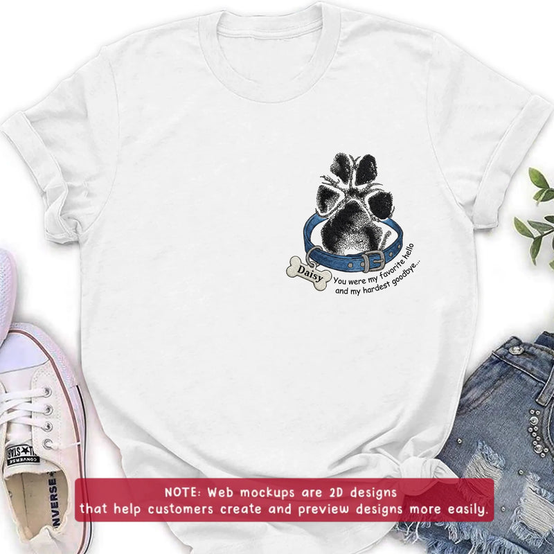 Personalized Memorial Paw Print Embroidered T-Shirt/ Sweatshirt/ Hoodie - Memorial Gift with Name -  Pet Loss Remembrance