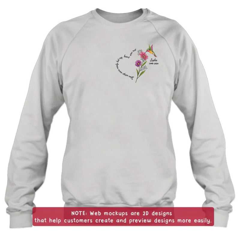 Personalized Hummingbird Memorial Embroidered Shirt/ Hoodie - In Loving Memory Floral Embroidery Sweatshirt Hoodie - Your Wings Were Ready Memorial Gift