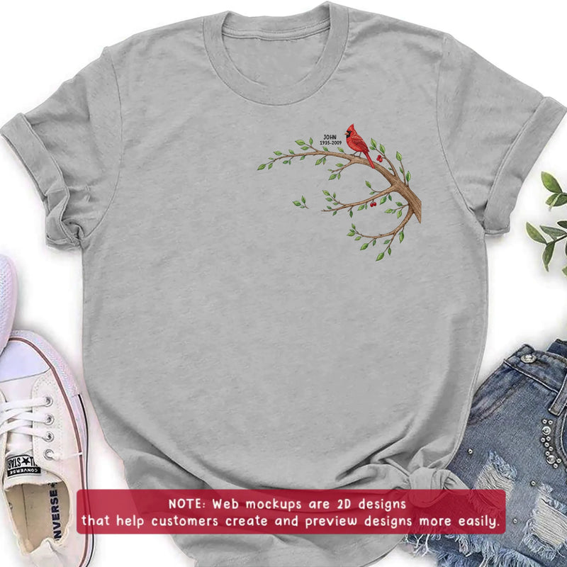 Personalized Family Memorial Tree Embroidered Shirt/ Hoodie - Memorial Gift with Names & Dates, Family Tree Keepsake