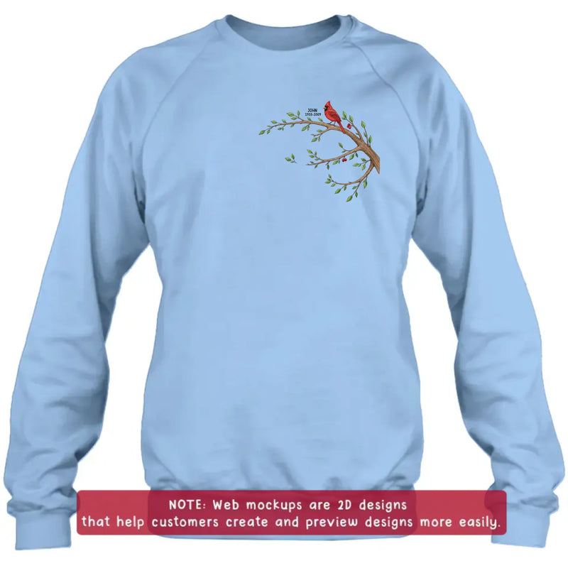 Personalized Family Memorial Tree Embroidered Shirt/ Hoodie - Memorial Gift with Names & Dates, Family Tree Keepsake