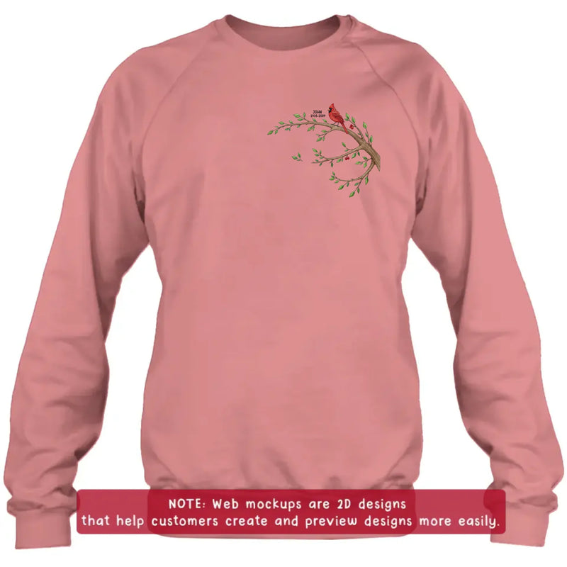 Personalized Family Memorial Tree Embroidered Shirt/ Hoodie - Memorial Gift with Names & Dates, Family Tree Keepsake