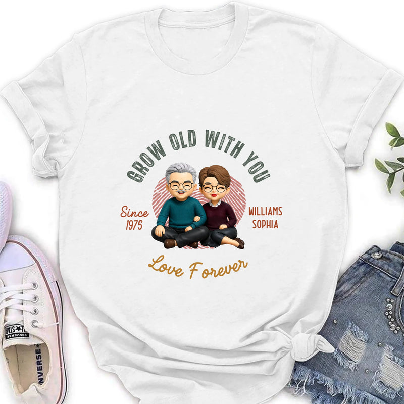 Personalized Couple Wedding Anniversary T-Shirt/ Long Sleeve/  Sweatshirt/ Hoodie - Matching Couple - Gift for Husband Wife - Grow Old With You