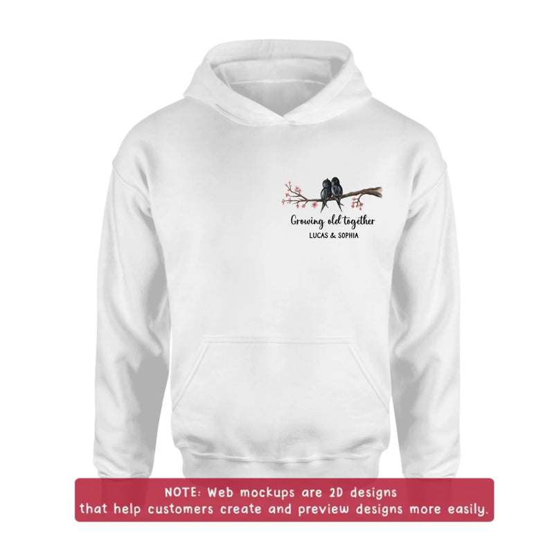 Personalized Old Bird Couple Embroidered Shirt/ Hoodie - Gift Idea For Couple/ Parents - Growing Old Together
