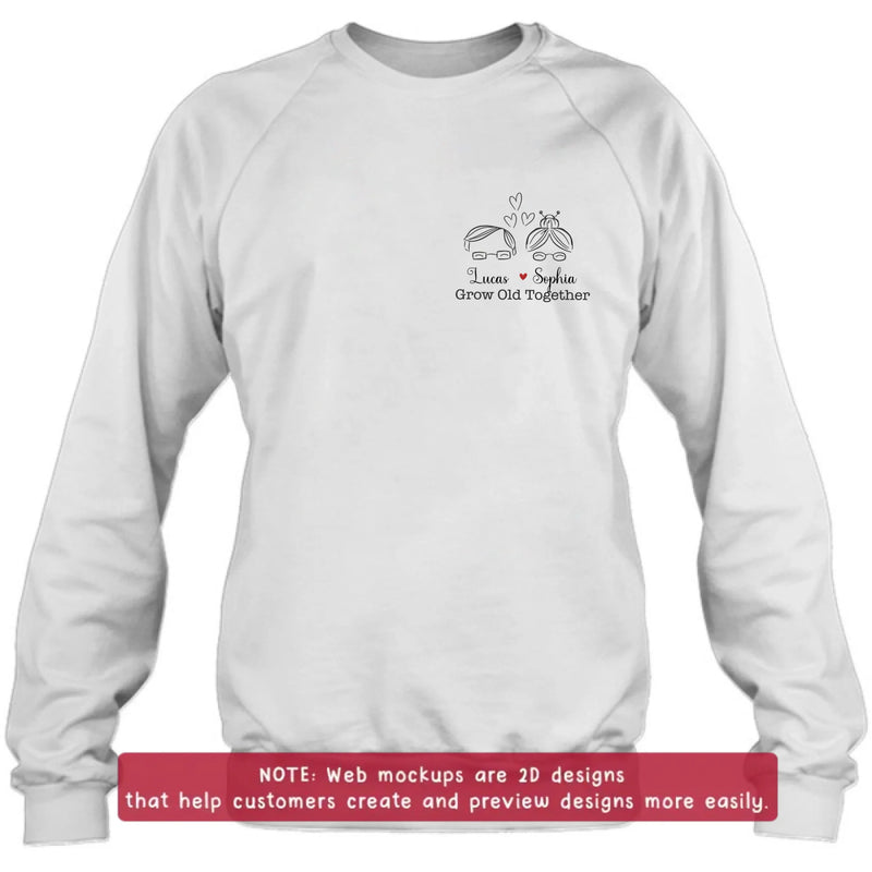 Personalized Elder Couple Embroidered Shirt/ Hoodie - Gift Idea For Couple/ Parents - Grow Old Together