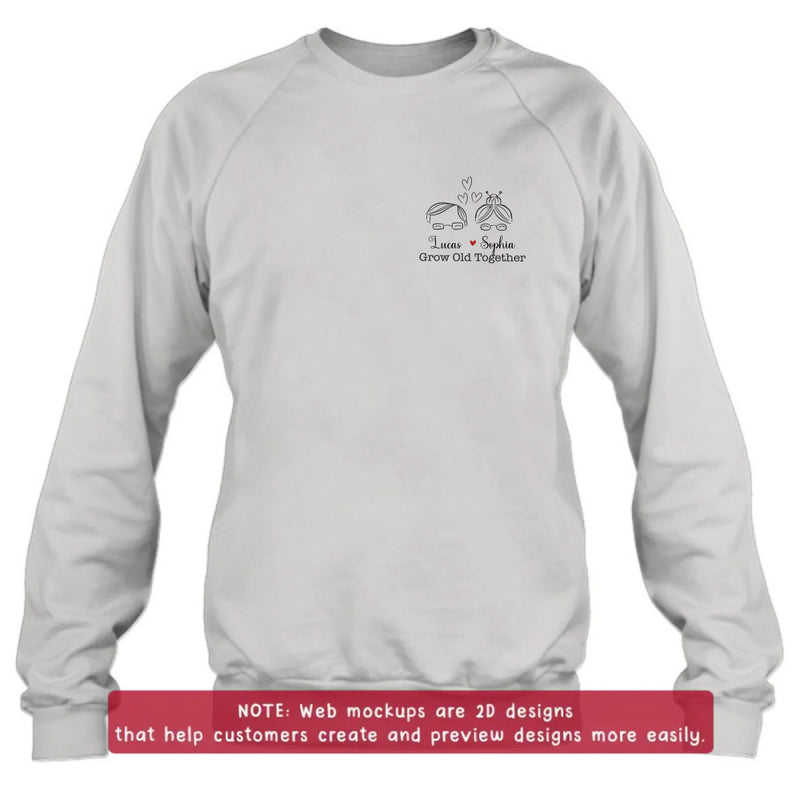Personalized Elder Couple Embroidered Shirt/ Hoodie - Gift Idea For Couple/ Parents - Grow Old Together