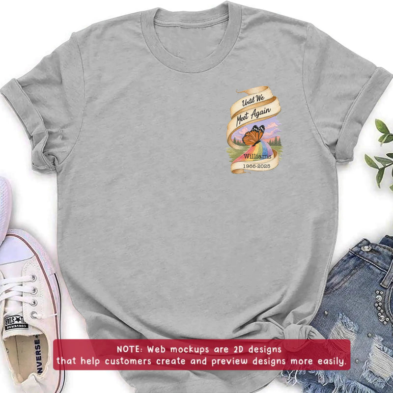 Personalized Memorial Embroidered Shirt/ Hoodie - In Loving Memory - Sympathy Gift with Name & Dates - Until We Meet Again