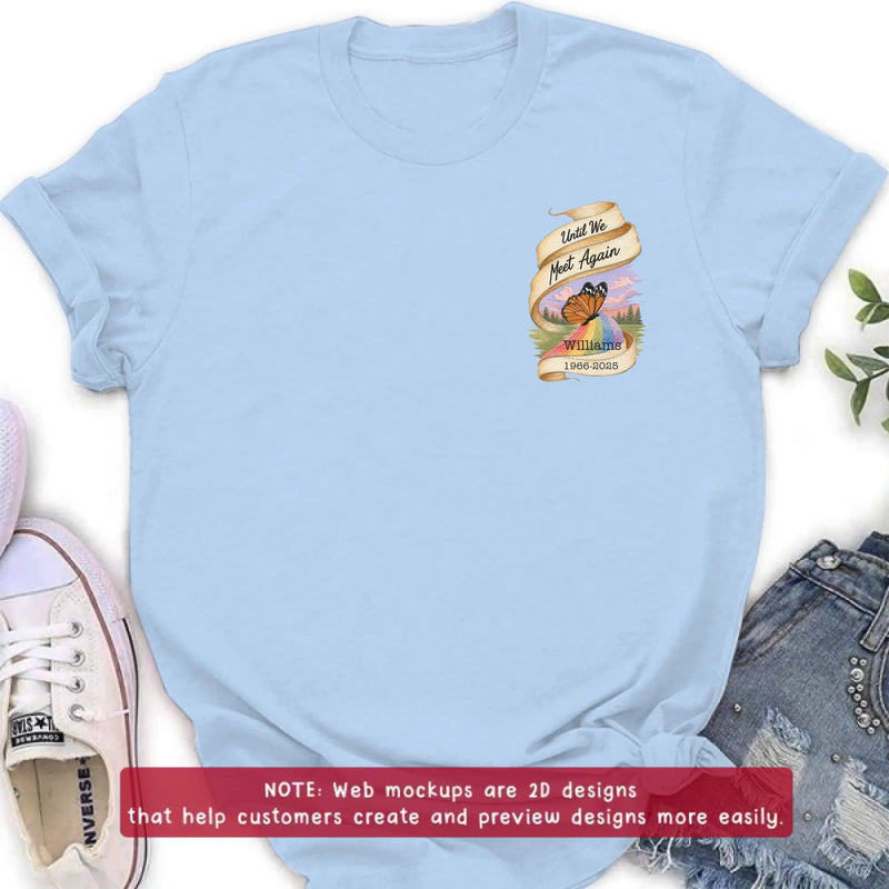 Personalized Memorial Embroidered Shirt/ Hoodie - In Loving Memory - Sympathy Gift with Name & Dates - Until We Meet Again