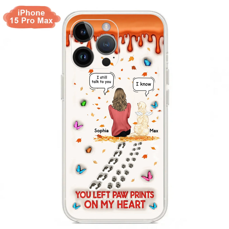 Custom Personalized Memorial Dog Phone Case - Memorial Gift Idea For Pet Lover - Case For iPhone/ Samsung - You Left Paw Prints On My Heart