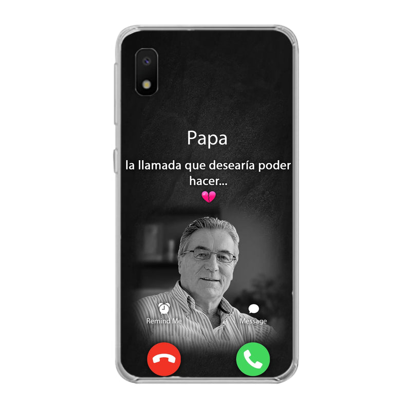 Funda personalizada para teléfono conmemorativo de papa - Cargar foto - Idea de regalo conmemorativo para mamá/papá - La llamada que desearía poder hacer - Funda para iPhone/ Samsung