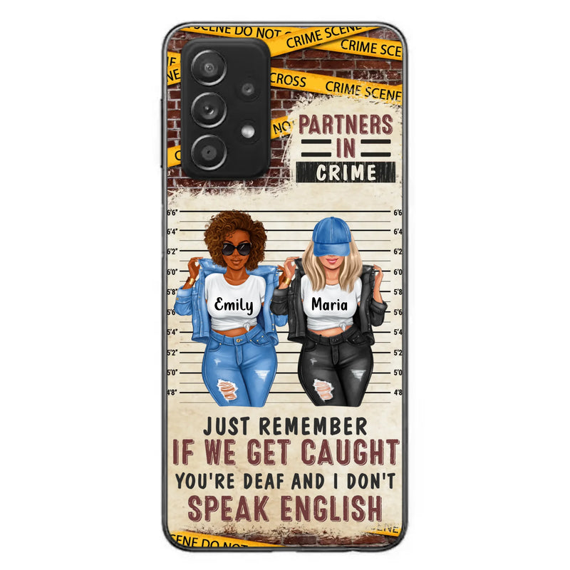 Custom Personalized Bestie Phone Case - Gift Idea For Bestie/ Sister - Upto 3 Girls - Partners In Crime - Case For iPhone And Samsung