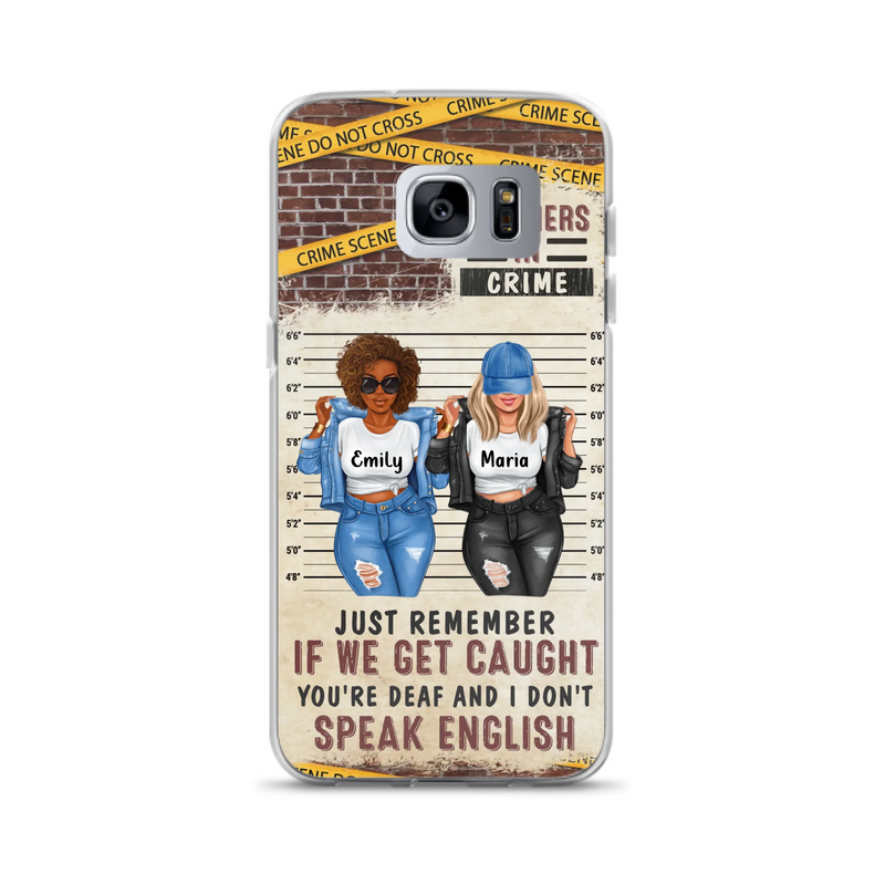 Custom Personalized Bestie Phone Case - Gift Idea For Bestie/ Sister - Upto 3 Girls - Partners In Crime - Case For iPhone And Samsung
