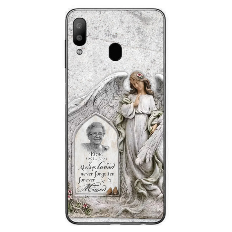 Custom Personalized Memorial Photo Phone Case - Memorial Gift Idea For Family Member - Always Loved Never Forgotten Forever Missed - Case For iPhone/Samsung