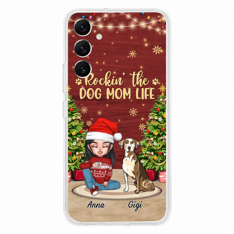 Custom Personalized Dog Mom iPhone/ Samsung Case - Christmas Gift Idea For Dogs Lovers - Upto 4 Dogs - Rockin' The Dog Mom Life