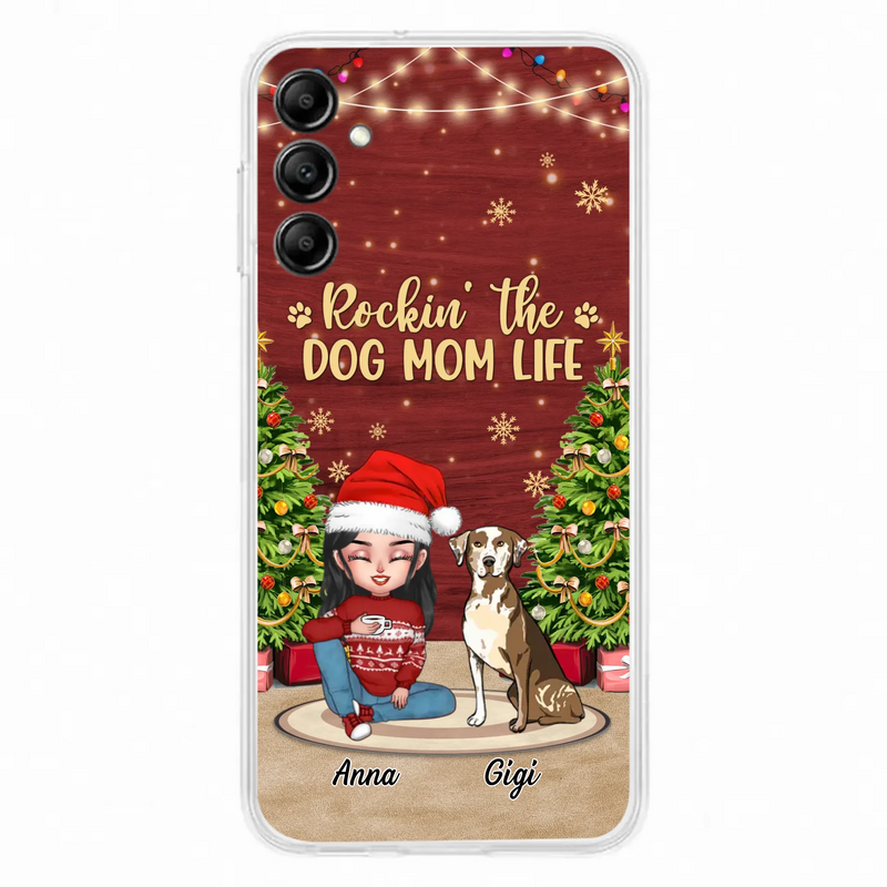 Custom Personalized Dog Mom iPhone/ Samsung Case - Christmas Gift Idea For Dogs Lovers - Upto 4 Dogs - Rockin' The Dog Mom Life