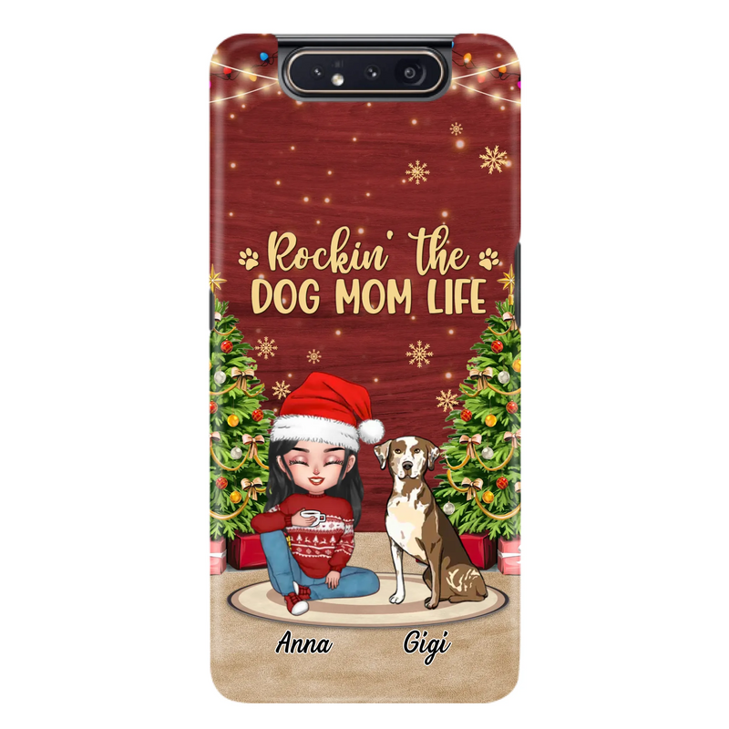 Custom Personalized Dog Mom iPhone/ Samsung Case - Christmas Gift Idea For Dogs Lovers - Upto 4 Dogs - Rockin' The Dog Mom Life