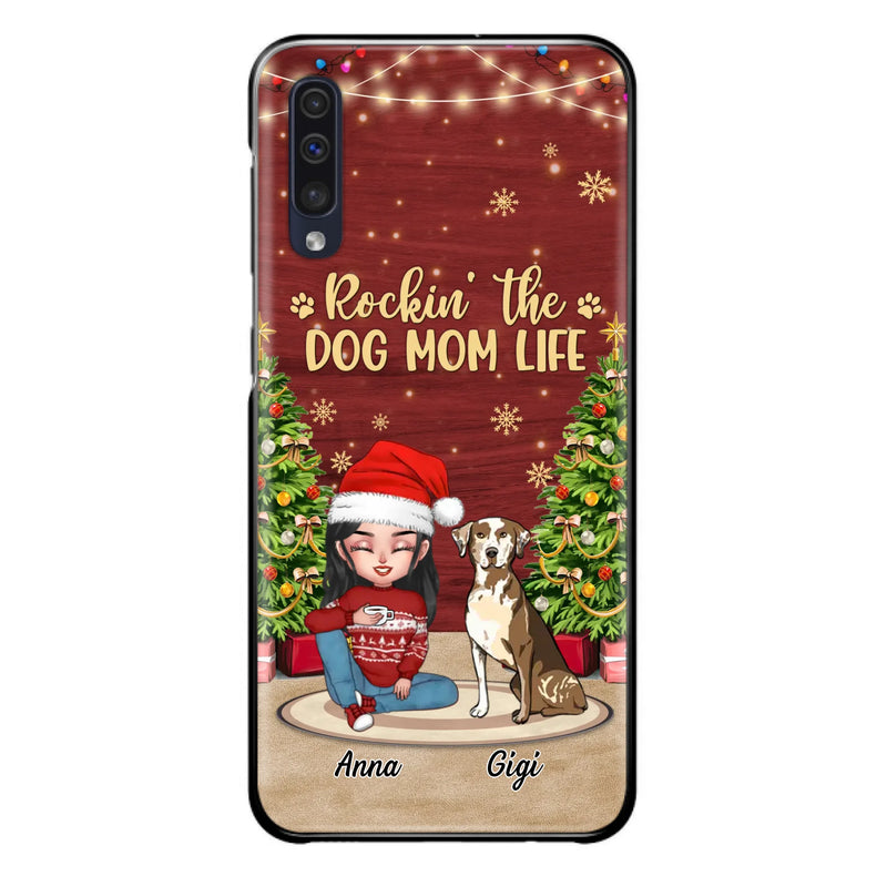 Custom Personalized Dog Mom iPhone/ Samsung Case - Christmas Gift Idea For Dogs Lovers - Upto 4 Dogs - Rockin' The Dog Mom Life