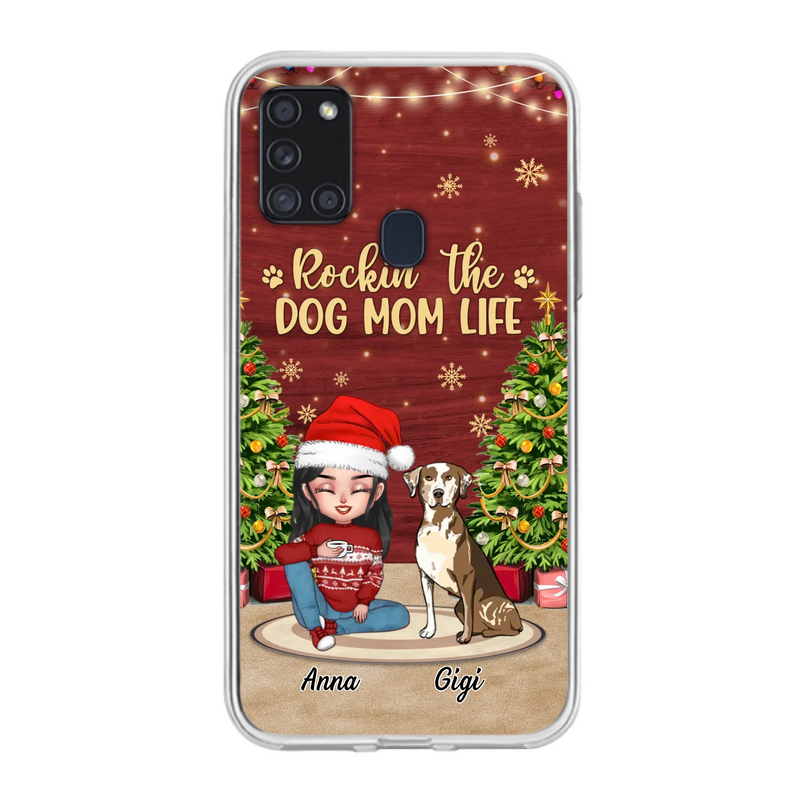 Custom Personalized Dog Mom iPhone/ Samsung Case - Christmas Gift Idea For Dogs Lovers - Upto 4 Dogs - Rockin' The Dog Mom Life