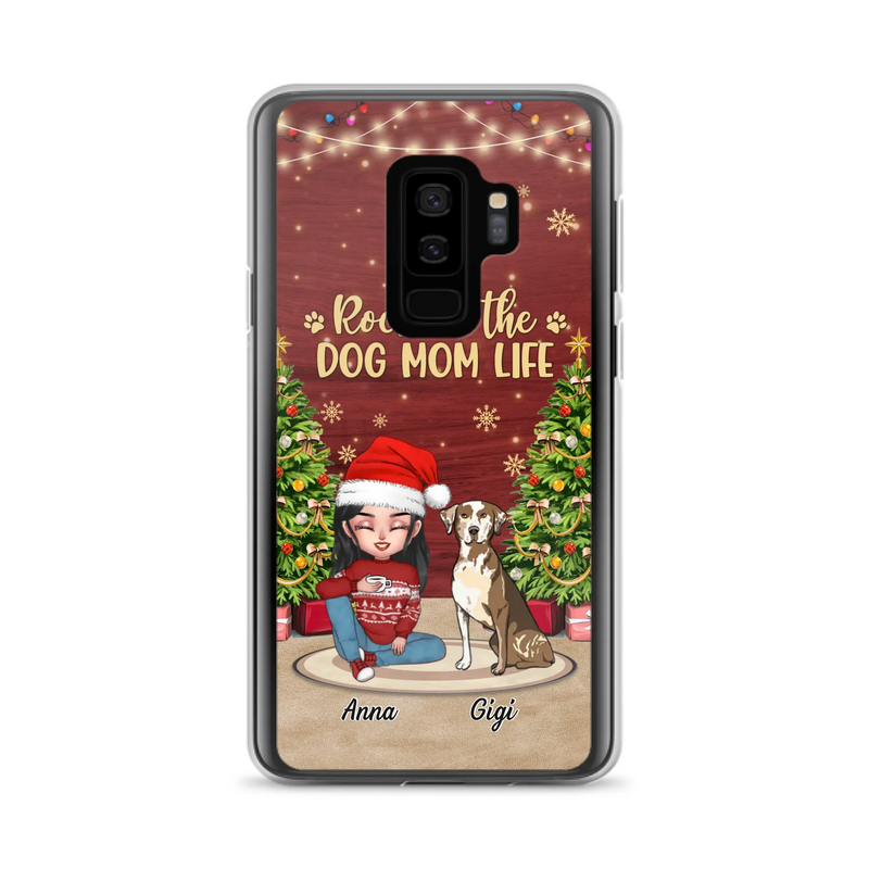 Custom Personalized Dog Mom iPhone/ Samsung Case - Christmas Gift Idea For Dogs Lovers - Upto 4 Dogs - Rockin' The Dog Mom Life