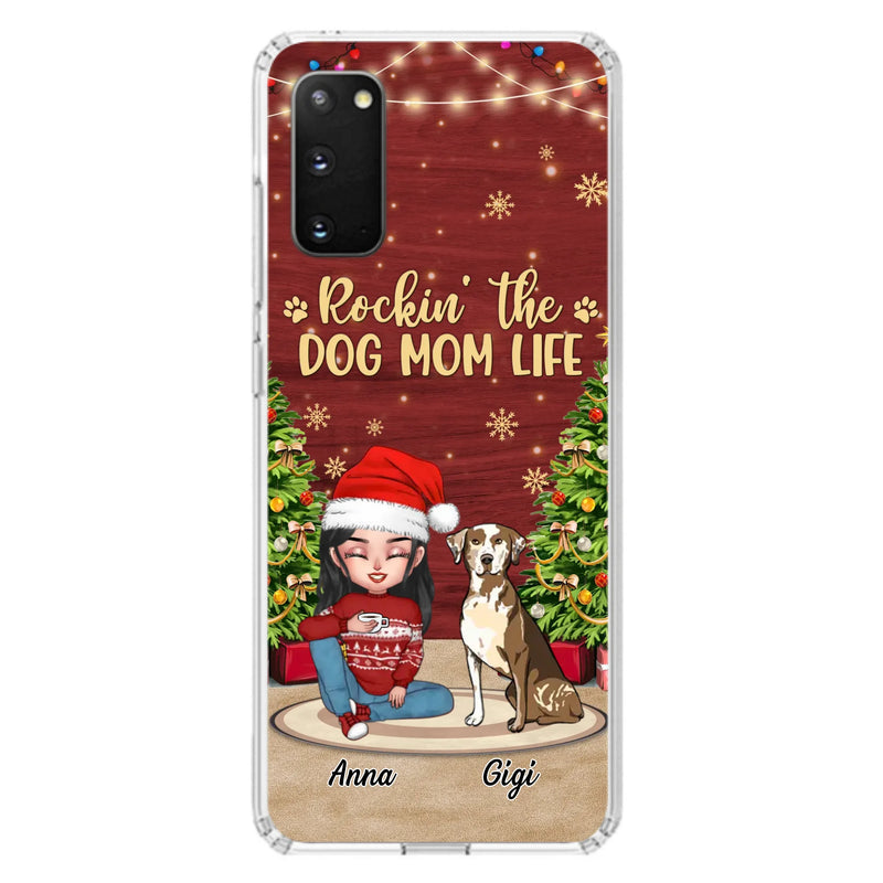Custom Personalized Dog Mom iPhone/ Samsung Case - Christmas Gift Idea For Dogs Lovers - Upto 4 Dogs - Rockin' The Dog Mom Life