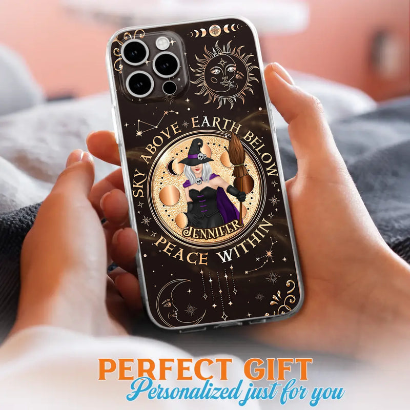 Custom Personalized Witch Phone Case - Halloween Gift Idea For Girl - Wiccan Decor/Pagan Decor - As Above So Below - Cases For iPhone And Samsung